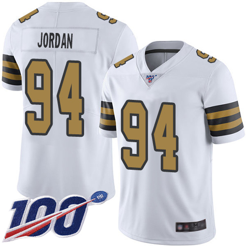 Men New Orleans Saints Limited White Cameron Jordan Jersey NFL Football 94 100th Season Rush Vapor Untouchable Jersey